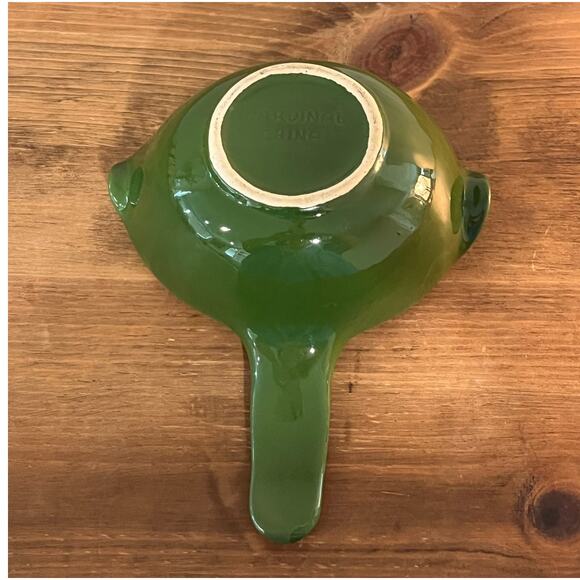 Vintage Cardinal China Green Gravy Separator Dual Spout Mid Century Pottery - Picture 6 of 9